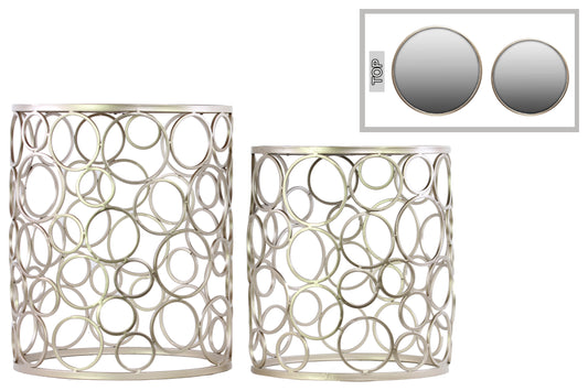 Metal Table Metallic Finish Champagne 19.75"H -286
