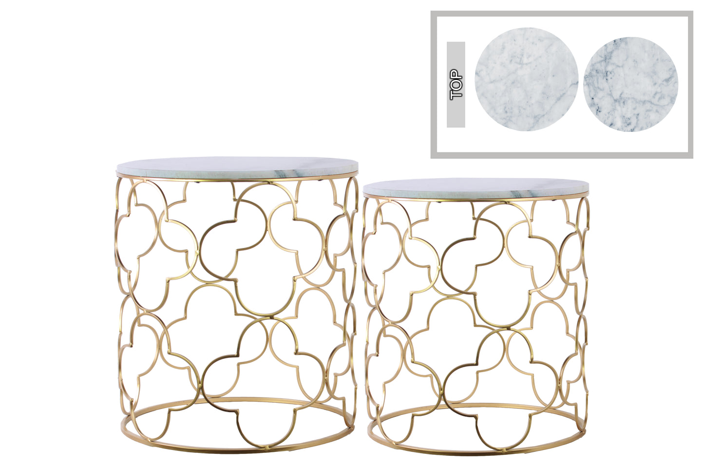 Metal Table Metallic Finish Gold 22.75"H