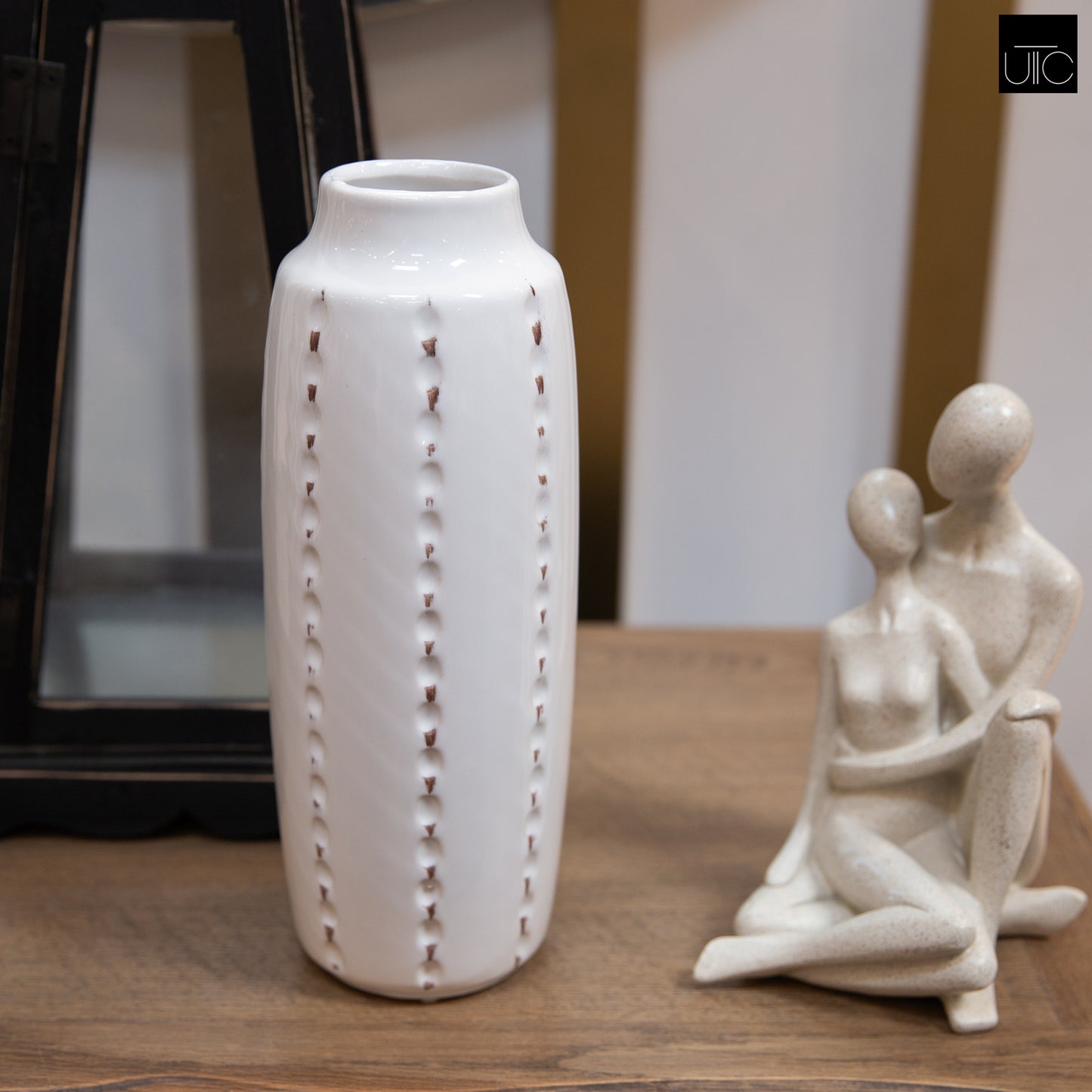 Tallis Ceramic Vase with Textured Design