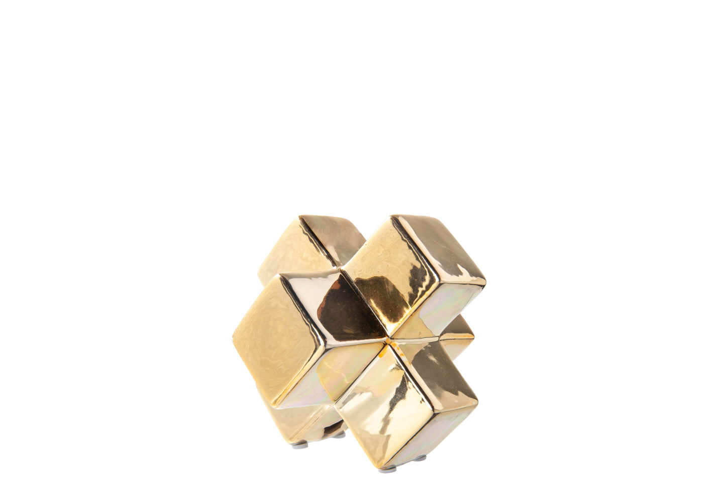 Ceramic Sculpture Polished Chrome Finish Copper 4.5"H
