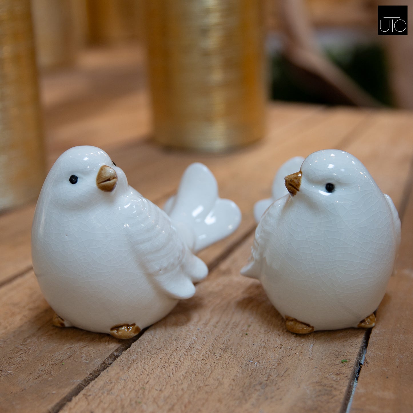 Ceramic Standing Cardinal Bird Figurine Gloss Finish