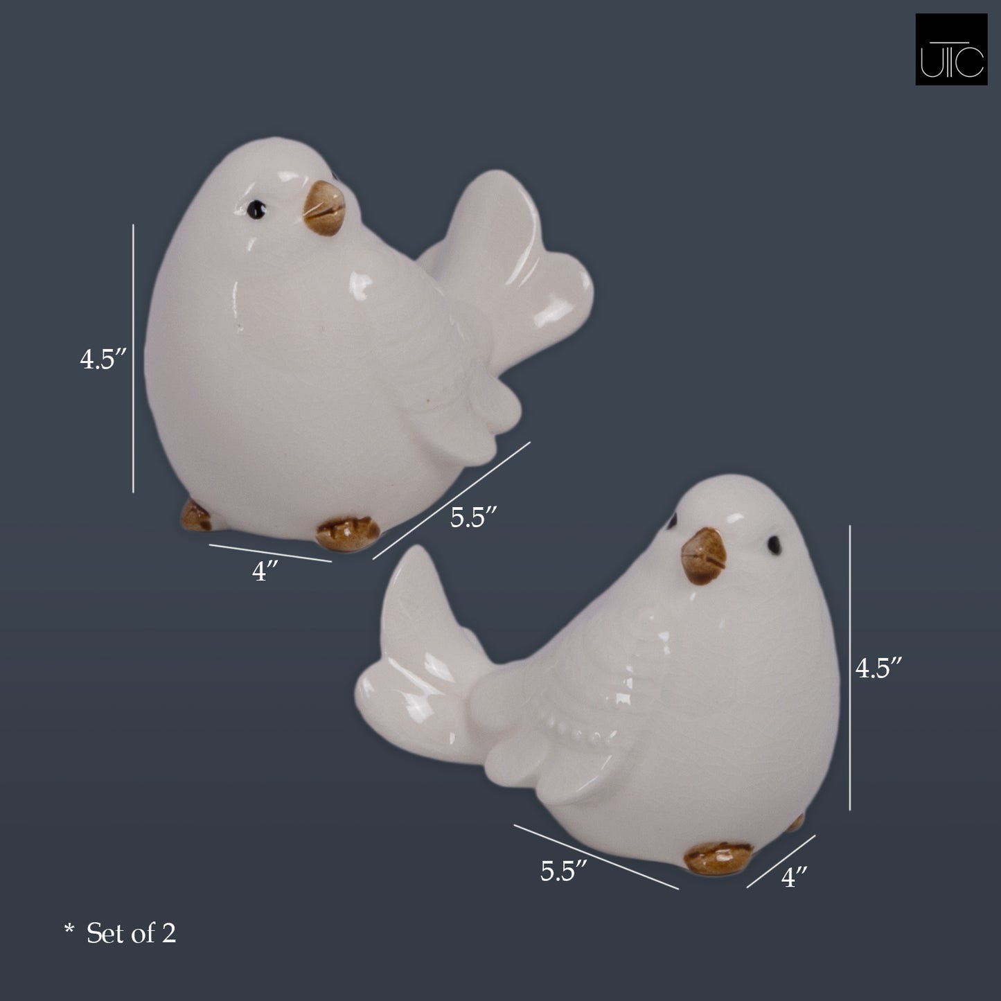 Ceramic Standing Cardinal Bird Figurine Gloss Finish