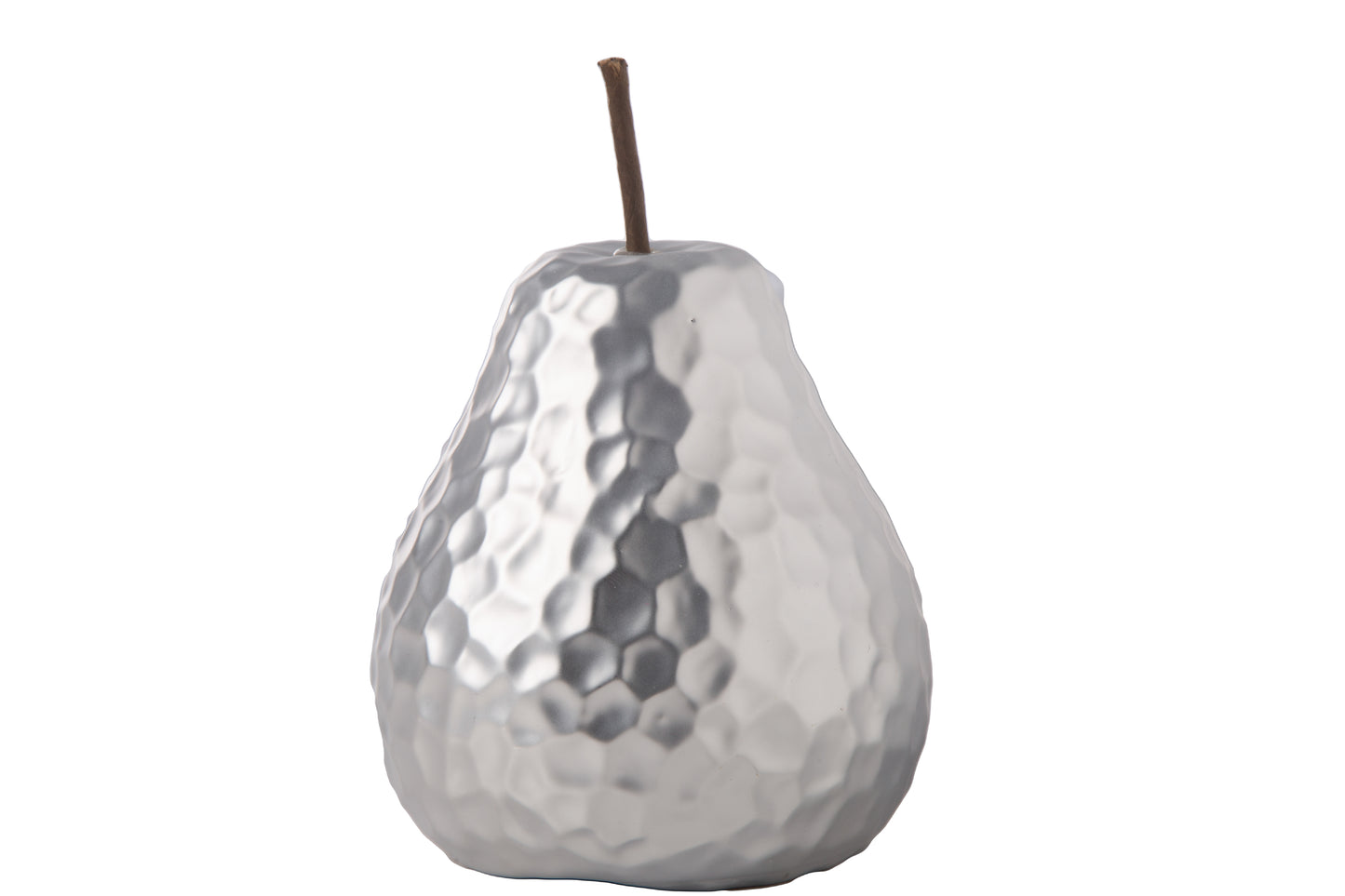 Ceramic Pear Figurine with Stem in Hammered Design Body Matte Finis