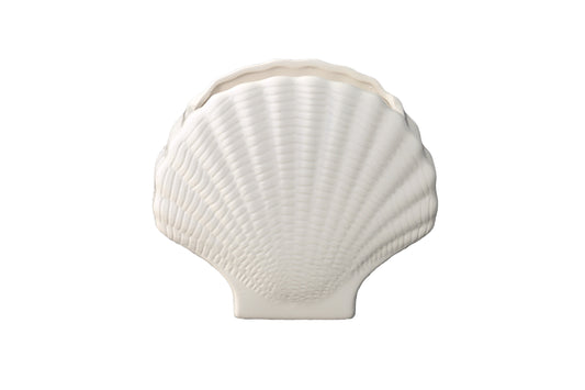 Porcelain Standing Open Clam Seashell Figurine Gloss Finish-9.00"H