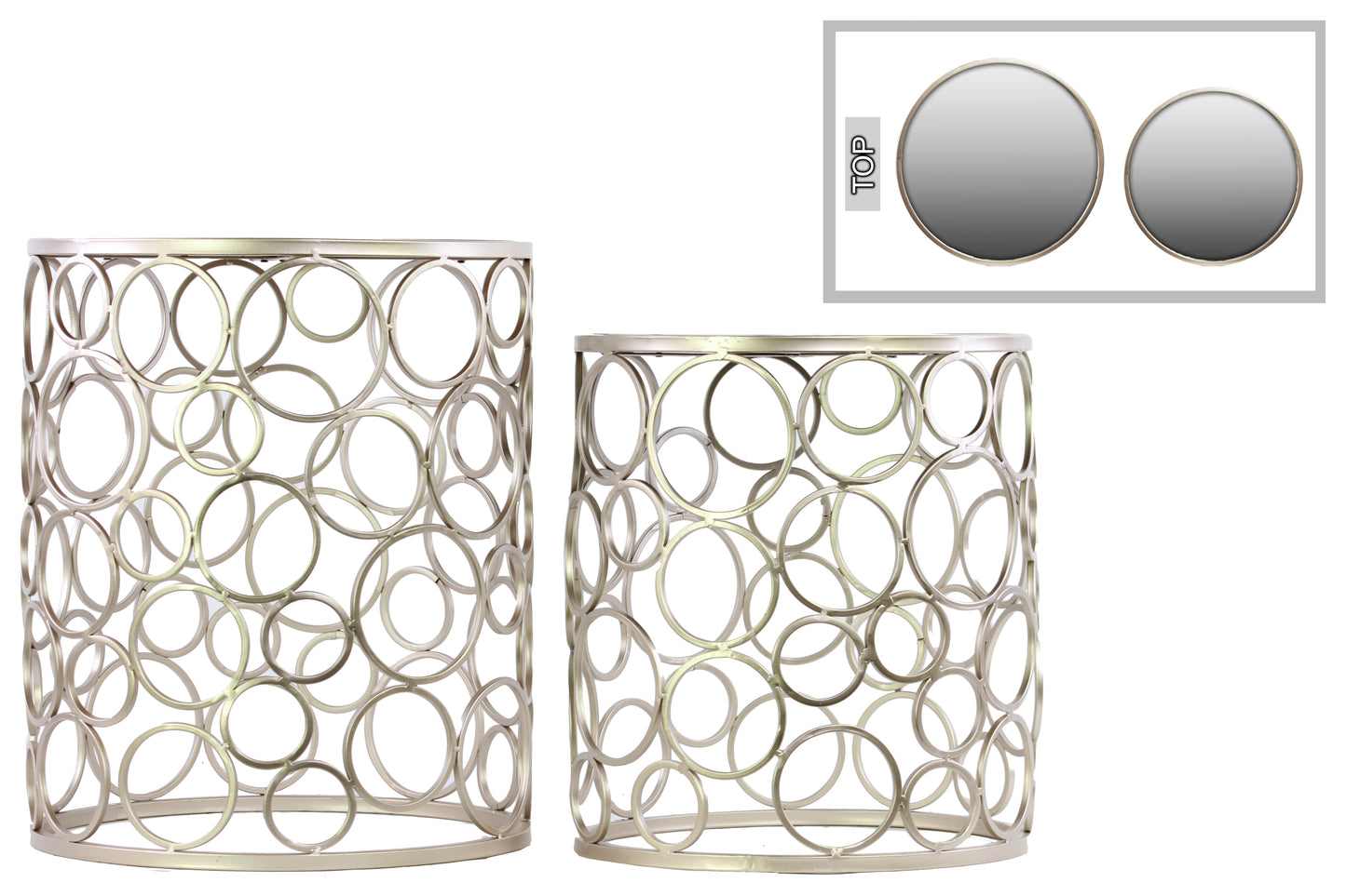 Metal Table Metallic Finish Champagne-19.75"H