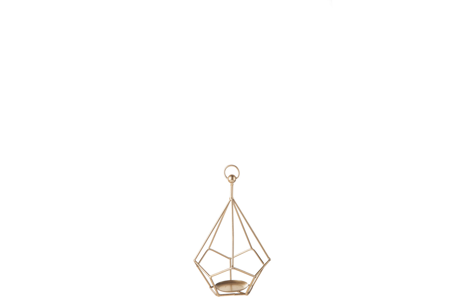 Metal Octagon Candle Holder Metallic Finish Gold