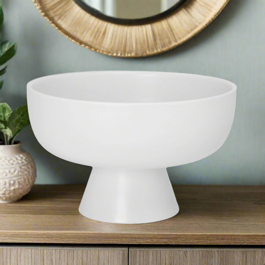 Ceramic Pedestal Bowl Finish in Matt White and Matt Black