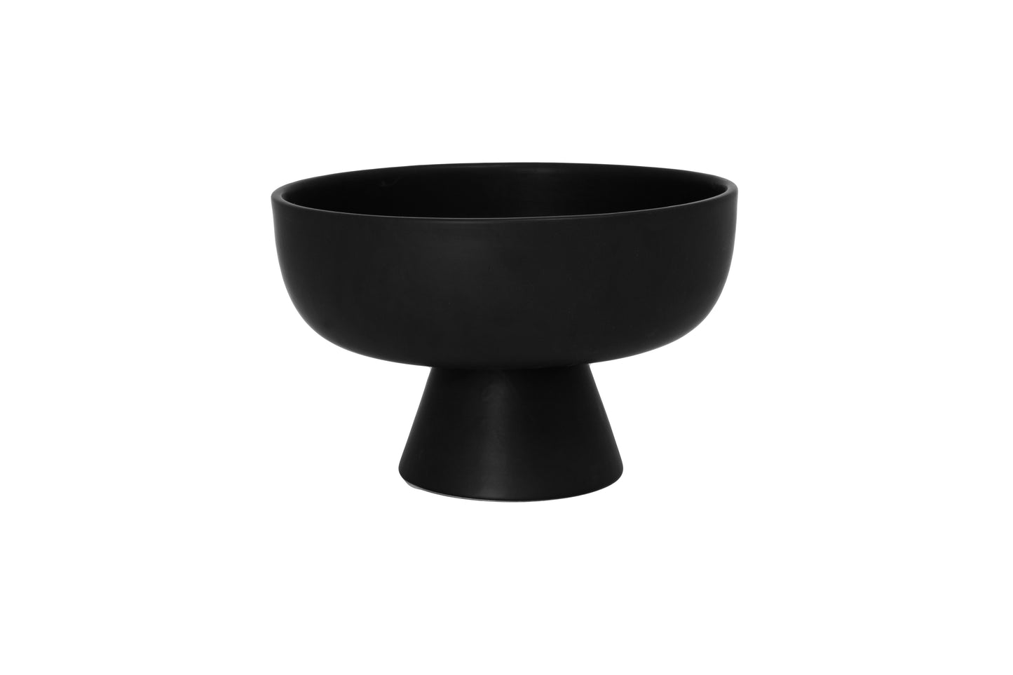 Ceramic Pedestal Bowl Finish in Matt White and Matt Black