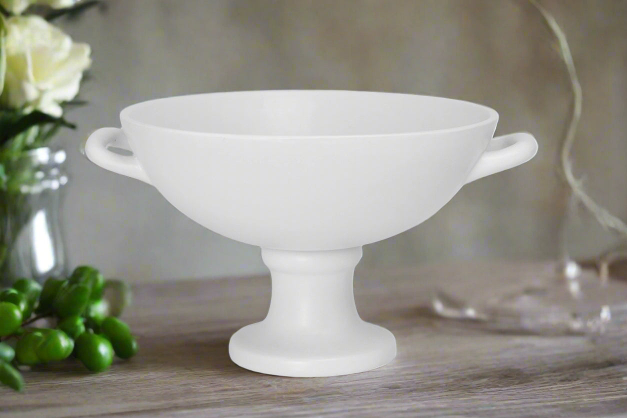 Savanna Ceramic Pedestal Bowl With Handles