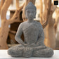 Cement Meditating Buddha Figurine Washed Concrete Finish