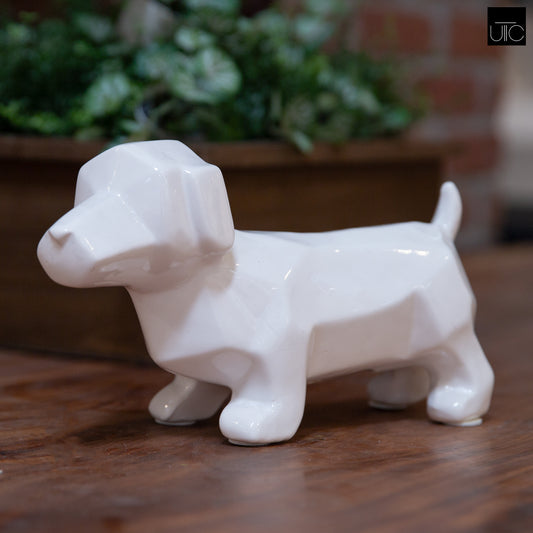 Ceramic Figurine Gloss Finish White-5.75"H