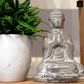 Cement Meditating Buddha Figurine Washed Finish Gray-8.00"H