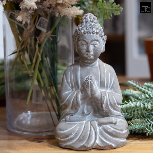 Imani Cement Praying Buddha Figurine