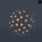 Metal Round Sea Urchin Ball Tarnished Finish Gold-6.00"H