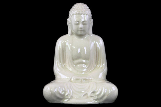 Ceramic Figurine Gloss Finish White 11.5"H