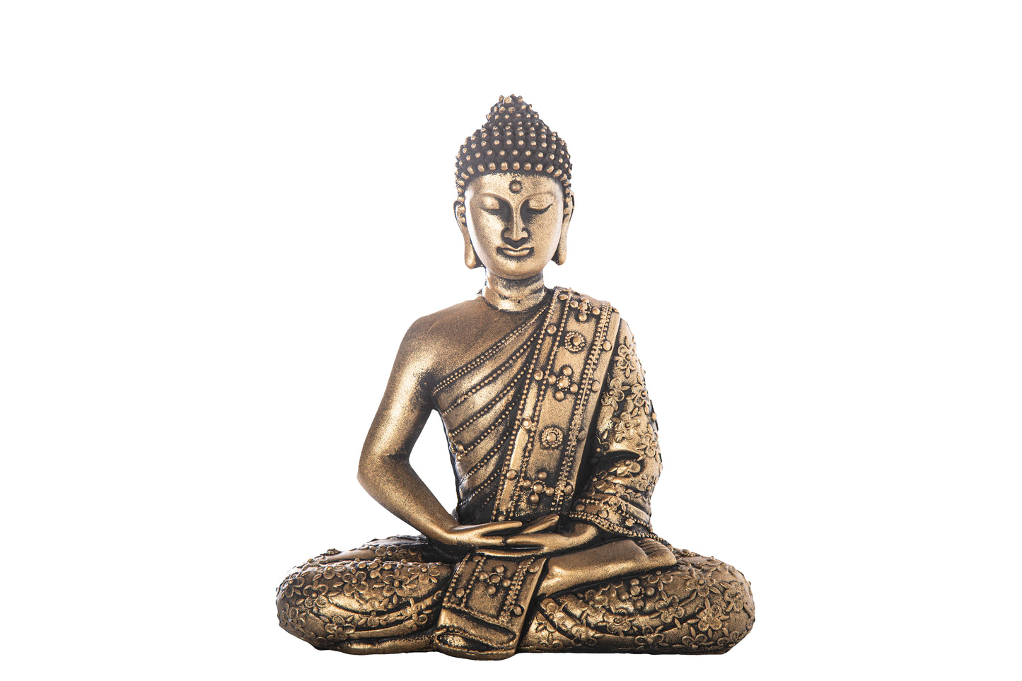 Cement Meditating Buddha Figurine Washed Concrete Finish