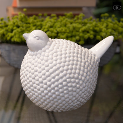Ceramic Blubbery Bird Figurine Gloss Finish