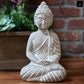 Cement Meditating Buddha Figurine Washed Concrete Finish Gray-9.50"H -18