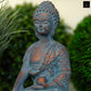 Cement Meditating Buddha Figurine Antique Finish