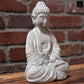Cement Meditating Buddha Figurine Washed Concrete Finish Gray-9.50"H -20