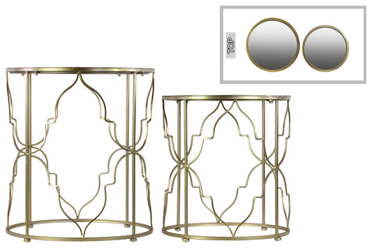 Metal Table Metallic Finish Gold-22.25"H