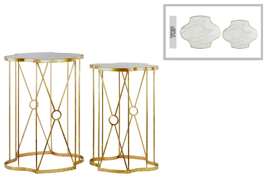 Metal Table Coated Finish Gold 27"H