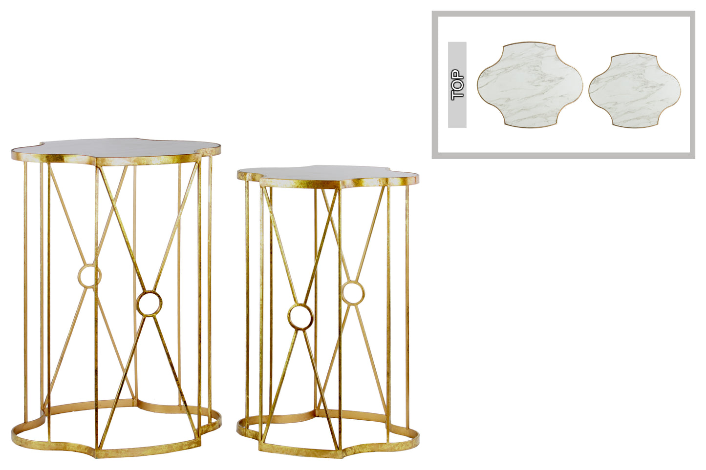 Metal Table Coated Finish Gold 27"H