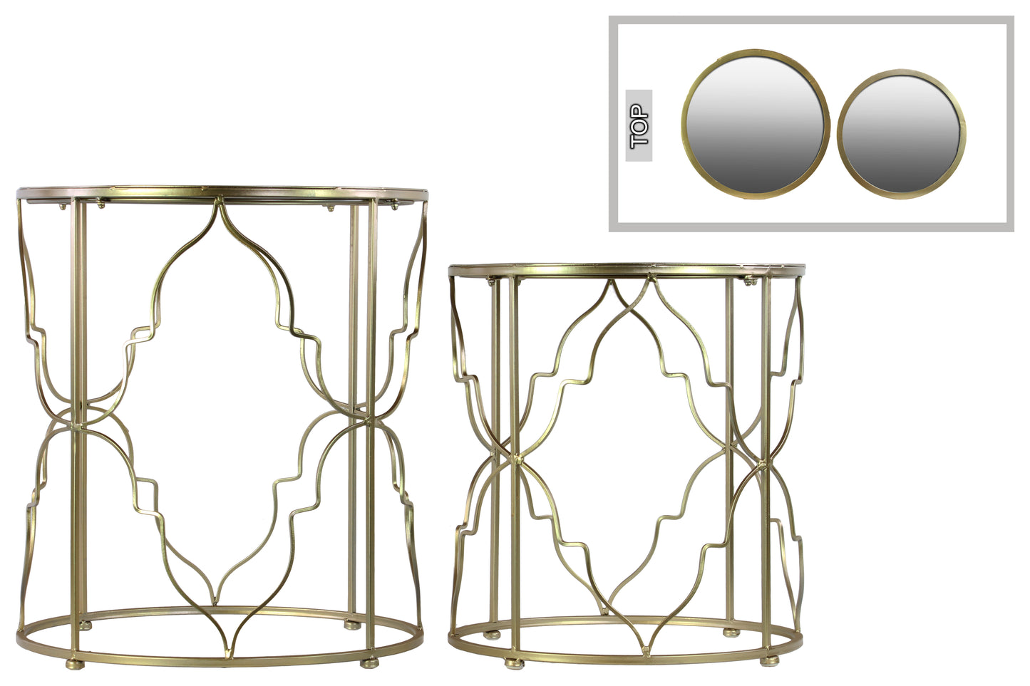 Metal Table Metallic Finish Gold 22.25"H -288