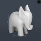 Ceramic Standing Elephant Figurine Matte Finish White