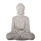 Cement Meditating Buddha Figurine Washed Concrete Finish-11.50"H