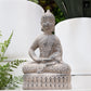 Cement Buddha  Figurine Washed Finish Gray-18.5"H