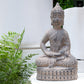 Cement Buddha  Figurine Washed Finish Gray-18.5"H