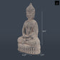 Cement Buddha  Figurine Washed Finish Gray-18.5"H