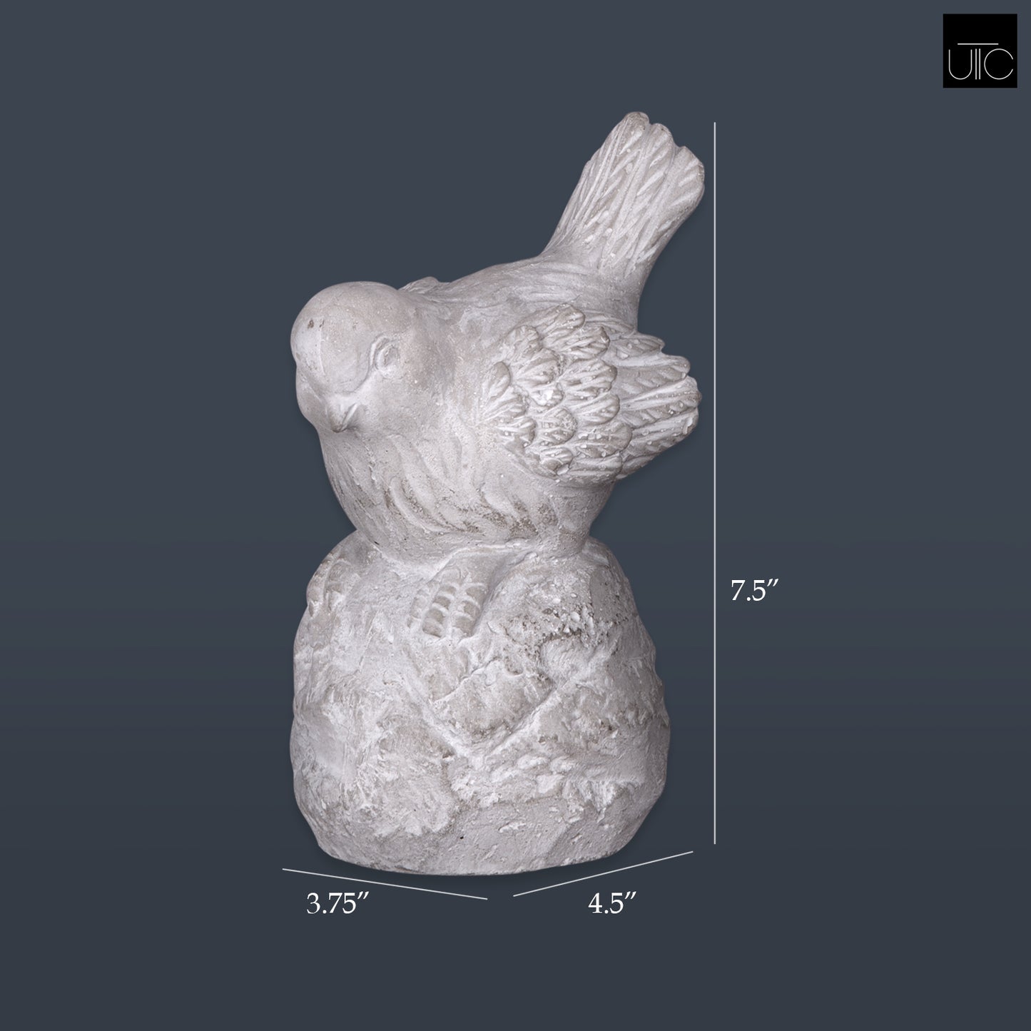 Noley Downward Gaze Cement Bird Figurine