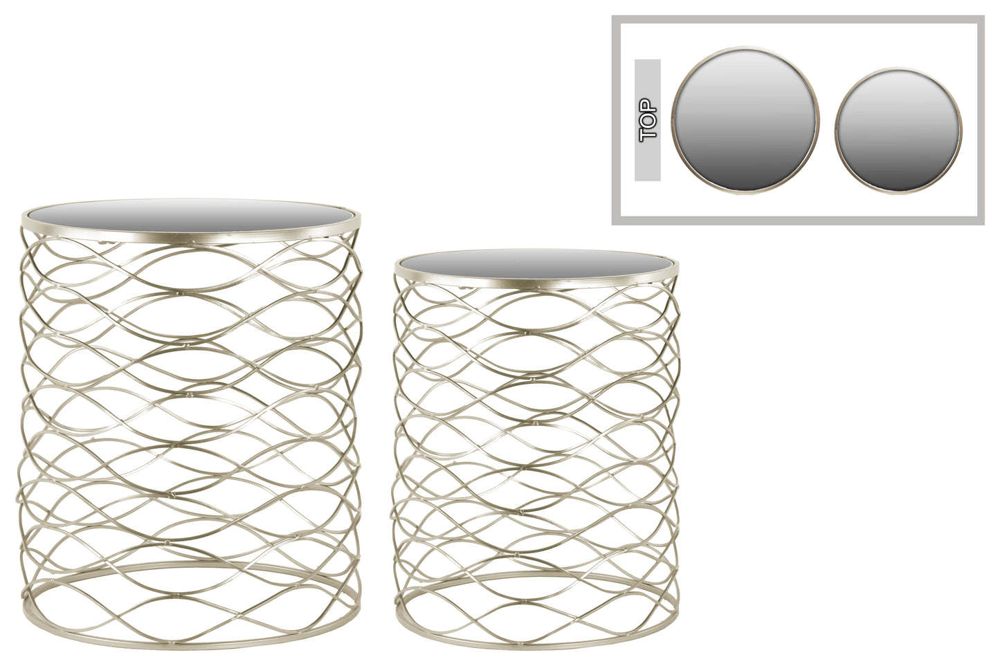 Metal Table Metallic Finish Champagne 20"H