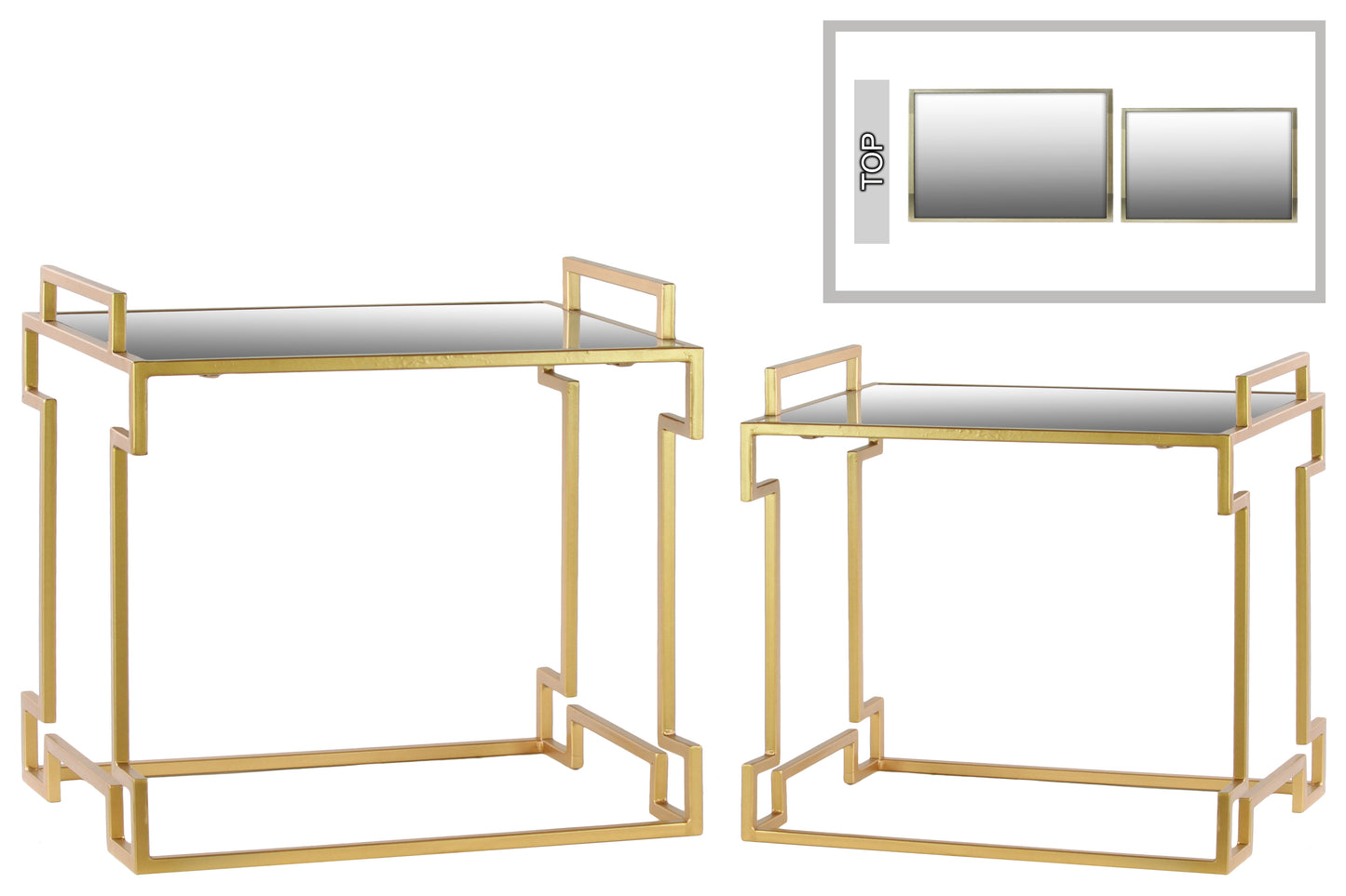 Metal Table Metallic Finish Gold 22.25"H -289