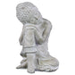 Cement Figurine Washed Concrete Finish White 8.5"H