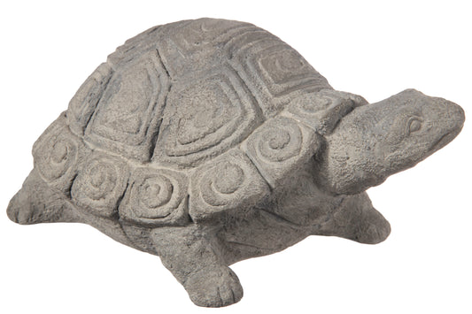 Terracotta Standing Turtle Figurine Concrete Finish Gray-4.75"H