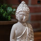 Cement Meditating Buddha Figurine Washed Concrete Finish Gray-9.50"H -18