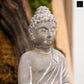 Cement Buddha Figurine Washed Concrete Finish Gray-9.50"H