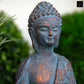 Cement Meditating Buddha Figurine Antique Finish