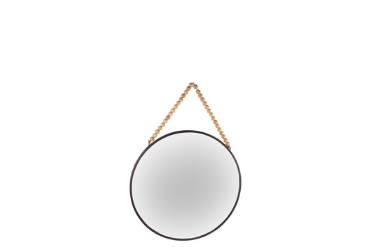Metal Round Wall Mirror Distressed Finish