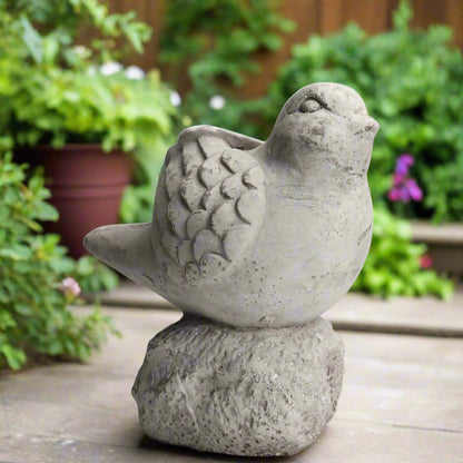 Crest Cement Bird Figurine