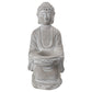 Cement Kneeling Buddha Figurine Washed Finish