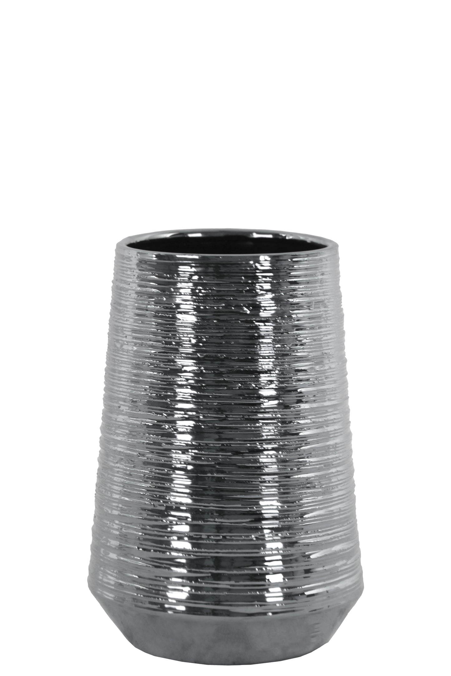 Lynde Combed Electroplated Metallic Vase