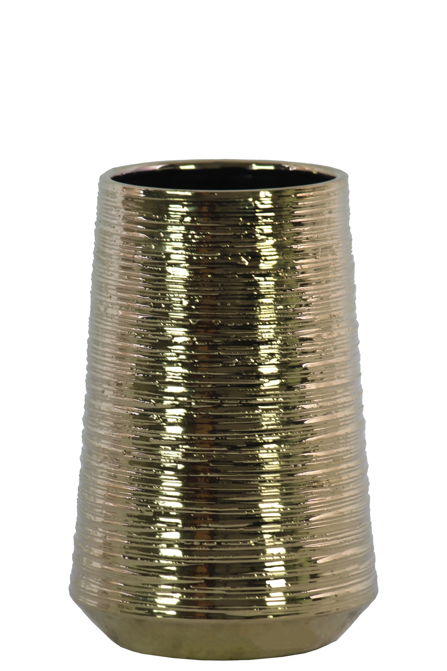 Lynde Combed Electroplated Metallic Vase