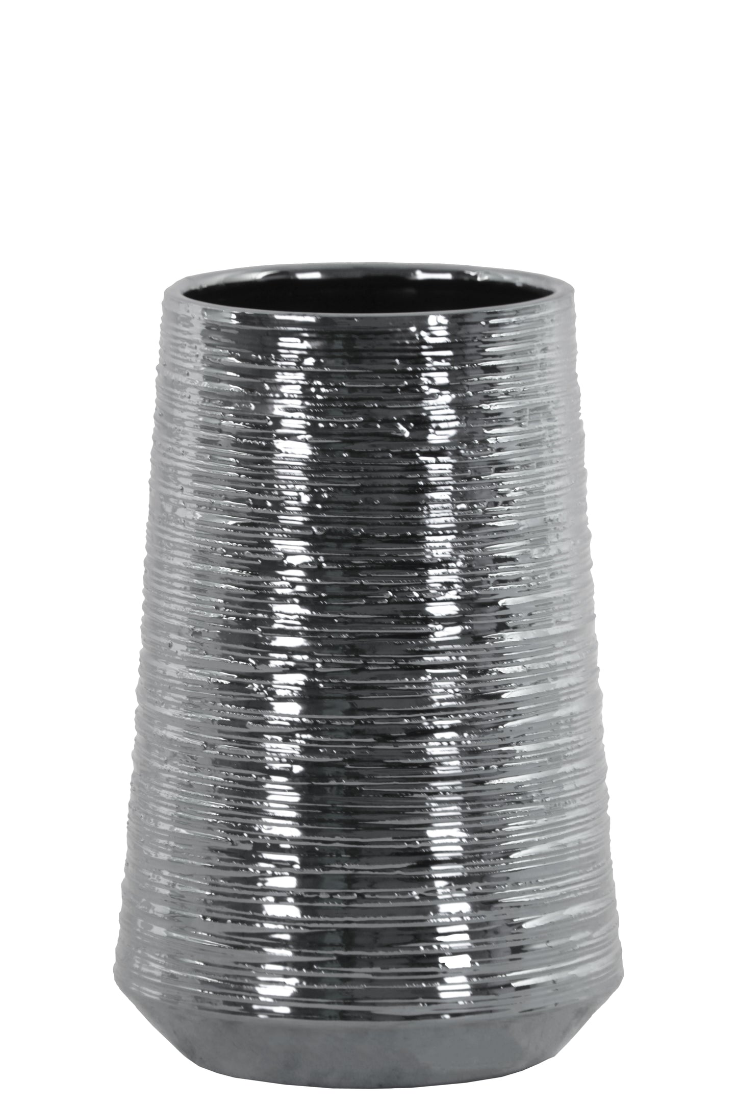 Lynde Combed Electroplated Metallic Vase
