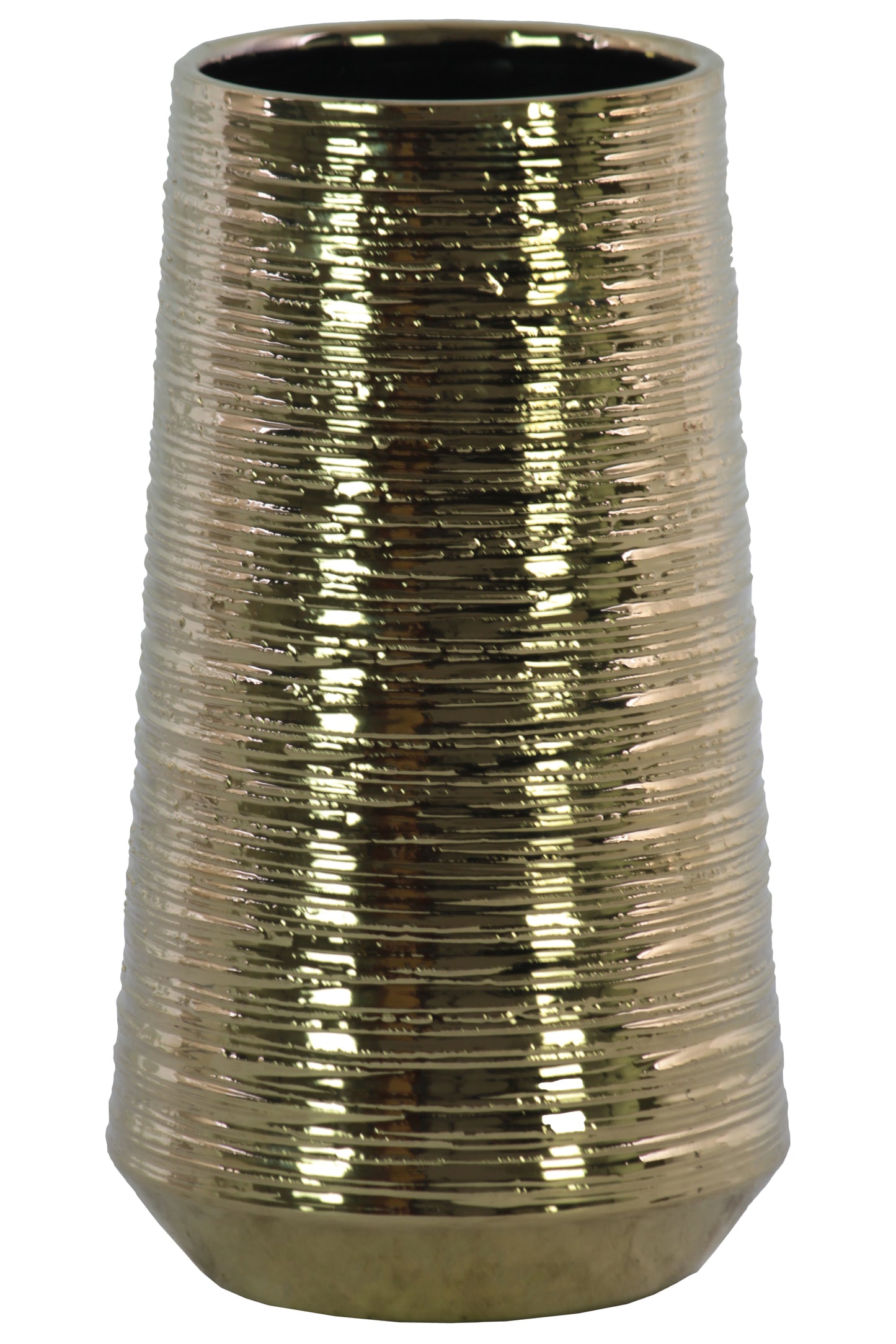 Lynde Combed Electroplated Metallic Vase