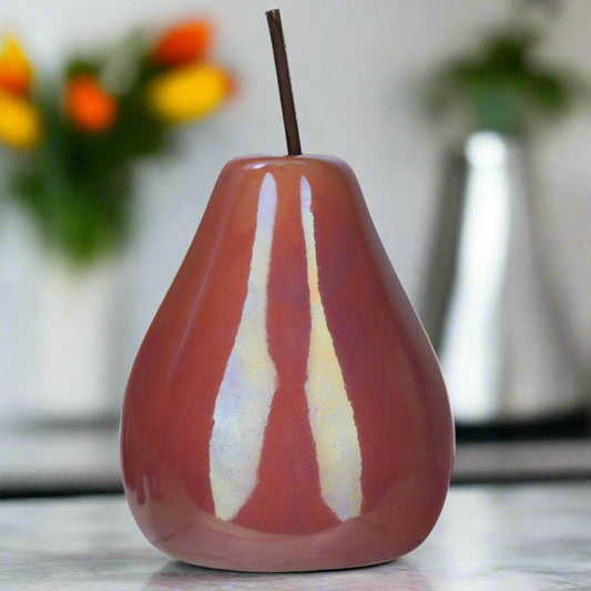 Hazel Pearlescent Ceramic Pear Figurine