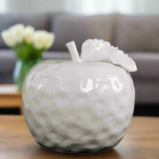 Lorette Leaf-Topped Ceramic Apple